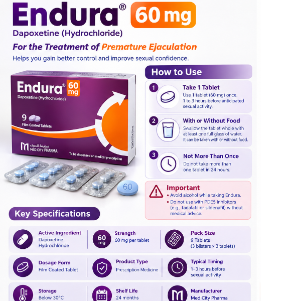 Endura 60 Mg 9 Tablets - TabletStore.Pk