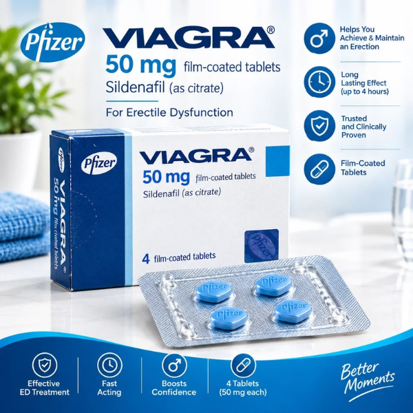 Viagra 50 mg Tablet 4pcs - TabletStore.Pk