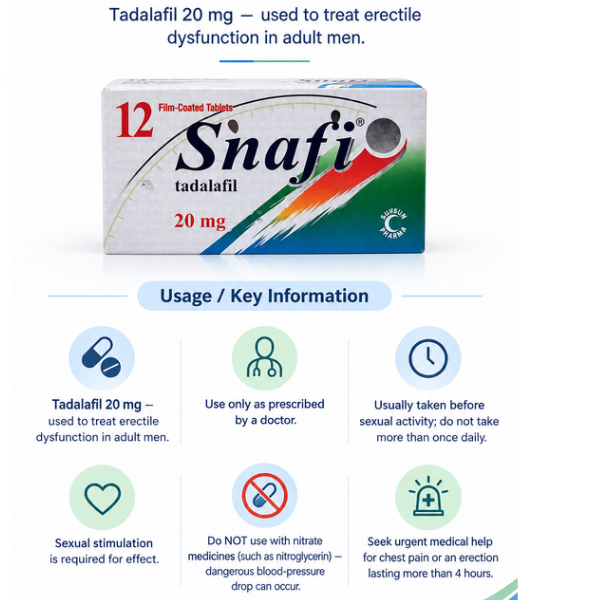 Snafi 20 Mg Tablet 12 Pcs- TabletStore.Pk
