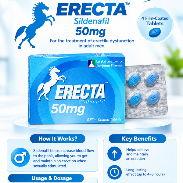 Erecta 50 mg Tablet 4pcs - TabletStore.Pk