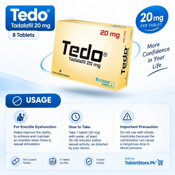 Tedo 20 mg 8 Tablets - TabletStore.Pk