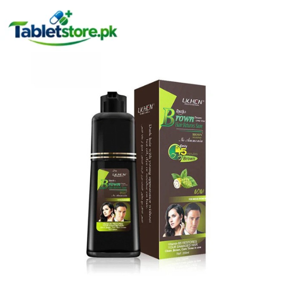 Lichen Dark Brown Hair Color Shampoo - TabletStore.Pk