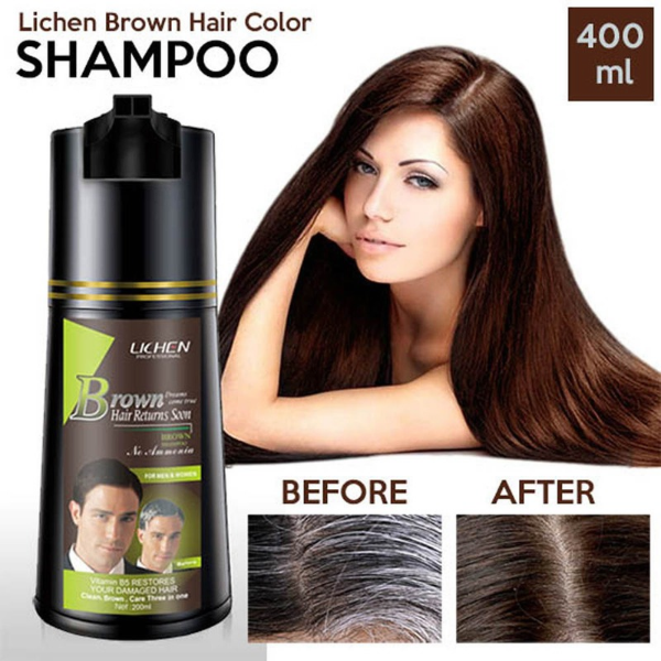 Lichen Dark Brown Hair Color Shampoo - TabletStore.Pk