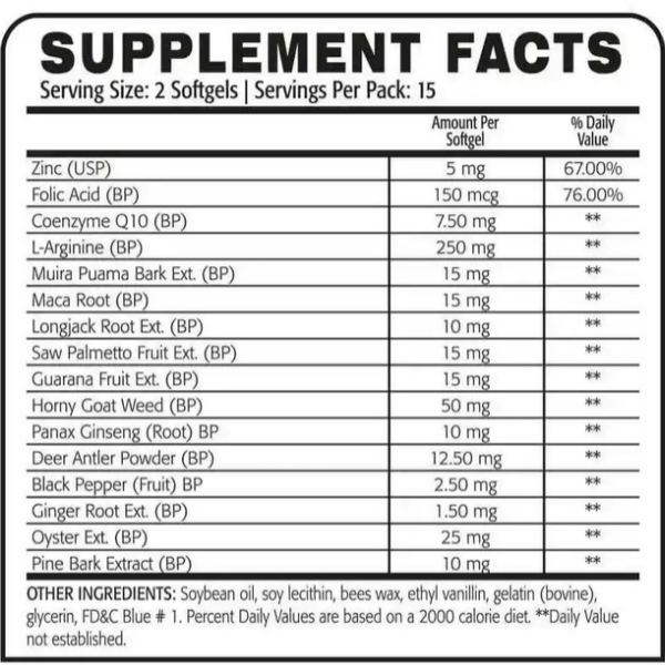Black mamba natural male enhancer - TabletStore.Pk Specification Details Product Name Black Mamba Natural Male Enhancer Brand Black Mamba Product Type Male Wellness Supplement Form Capsules or softgels, depending on the variant Key Ingredients Some listings mention L-Arginine, Maca Root, Saw Palmetto, Horny Goat Weed, Oyster Extract and CoQ10. Black Mamba Softgel – Southside Nutrition +1 Main Purpose Marketed for male vitality and wellness support Pack Size Varies by product variant Recommended Usage Follow the verified product label and consult a healthcare professional Storage Store according to package instructions Precautions Verify ingredients and safety before use, especially if taking medication